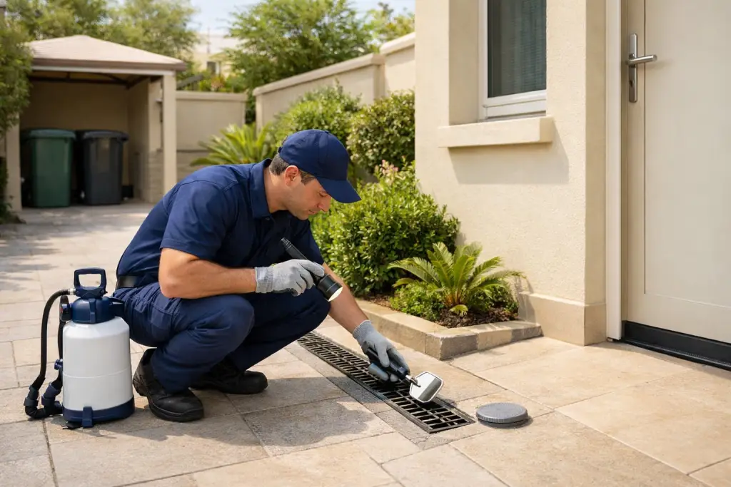 Supernova Pest Control technician at The Meadows property Dubai Municipality approved