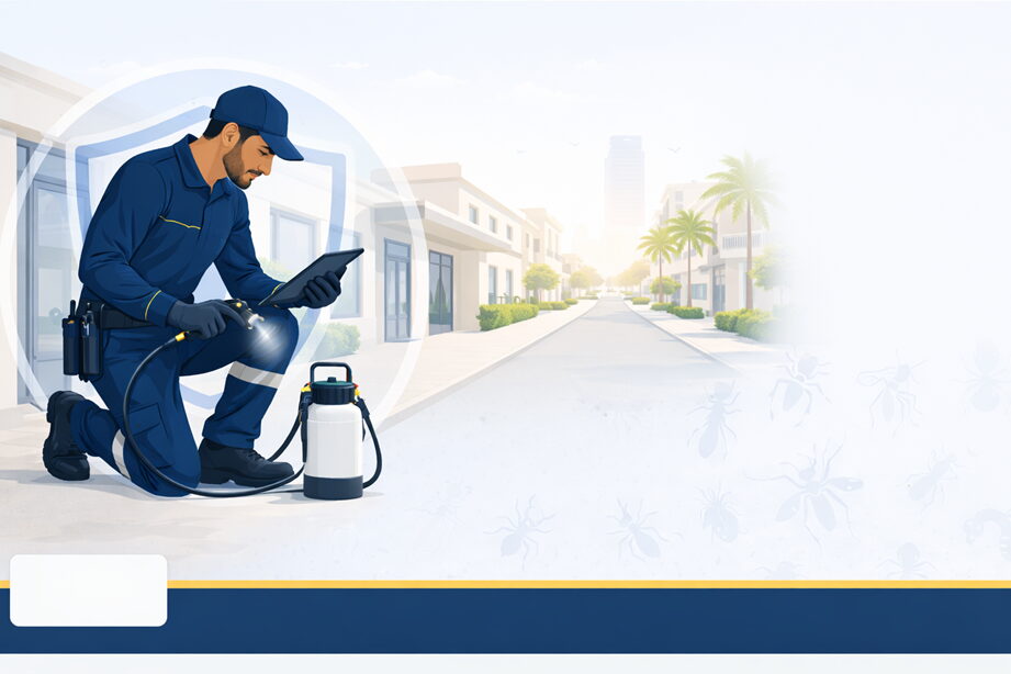 Pest control technician inspection in Oud Metha, Dubai (Supernova)
