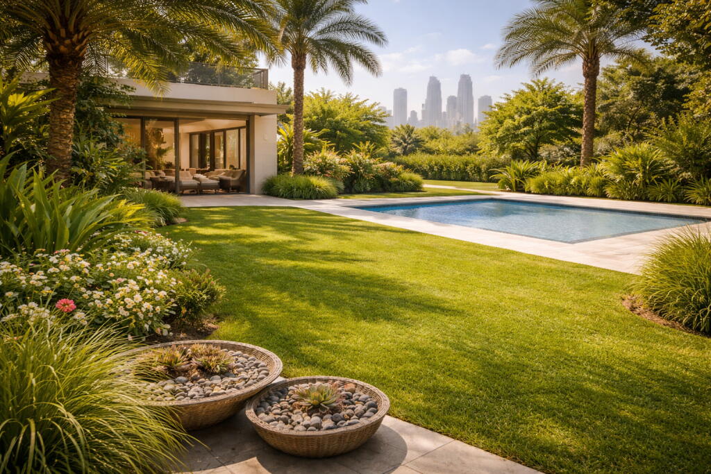 Mosquito-free Dubai garden after Supernova Services treatment