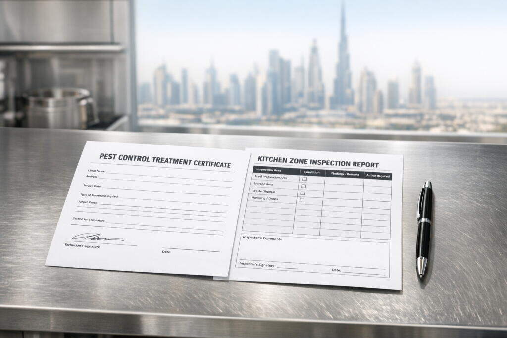 DM pest control certificate restaurant kitchen Dubai — Supernova Services